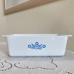 Corningware Loaf Pan Cornflower Blue Vtg Meatloaf Dish Ceramic MCM Bakeware EUC